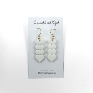 4 Heart Dangle Earrings (various colours) By Emerald