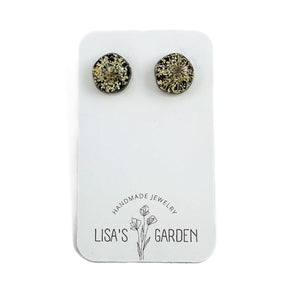 Black Lace Flower Resin Stud Earrings By Lisa’s Garden
