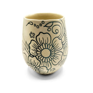 Carved Floral Cup By The Maple Market Crafts
