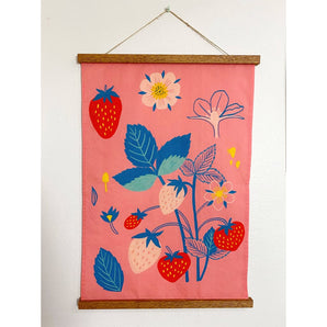 Colourful Strawberry Tea Towel By Dream Folk Studio