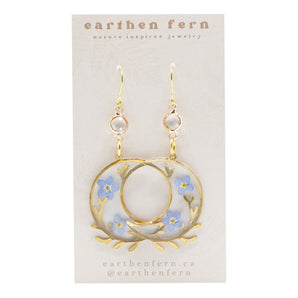 Forget - Me - Not Moon Dangle Resin Earrings By Earthen Fern