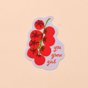 Grow Girl Tomato Sticker By And Here