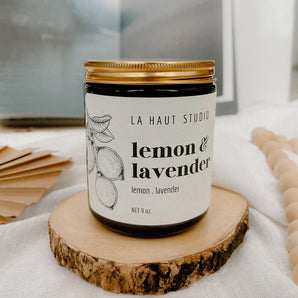 Lemon & Lavender 9oz Candle By La Haut Studio