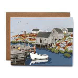 Little Boat In Peggy’s Cove Card By Kat Frick Miller Art