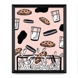 Milk & Cookies 8.5x11 Print By Ren Design