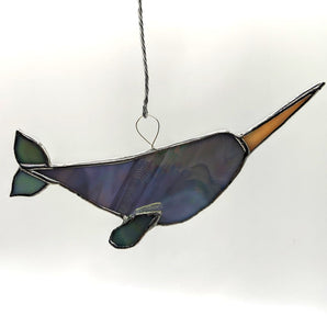 Narwhal Stained Glass Ornament By Sunflower Stripes