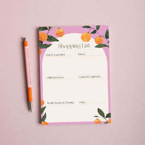 Oranges Shopping List Pad By Once Upon a Tuesday
