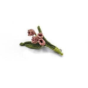 Pink Lily Crochet Brooch By HG Craft