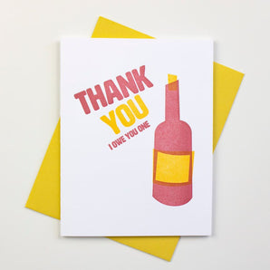 SALE - Thanks Bottle Card By Inkwell Originals