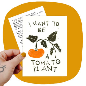 Tomato Plant 5x7 Print & Poem By Rani Ban