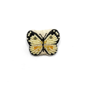 White Butterfly Beaded Brooch By HG Craft