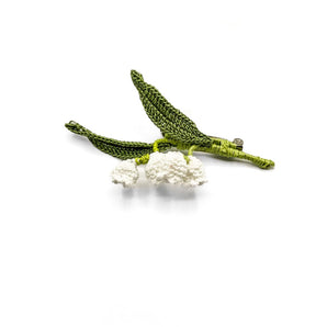 White Lily Crochet Brooch By HG Craft