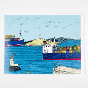 Blue Harbour/George’s Island Card By Emma FitzGerald Art