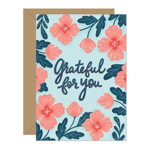 Grateful For You Floral Card By Hello Sweetie Design