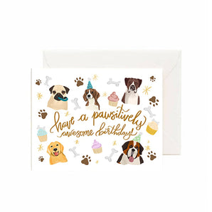 Pawsitively Awesome Dog Bday Card By Jaybee Design