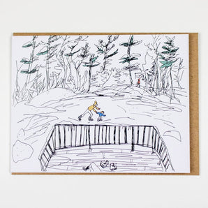 Skating at Frog Pond Card By Emma FitzGerald Art & Design