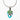 Teardrop Green/Teal Daisy Handpainted Glass Pendant