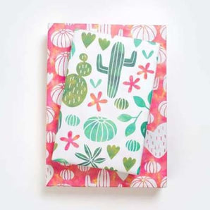 Watercolor Cactus • Double - sided Eco Gift Wrap Sheets
