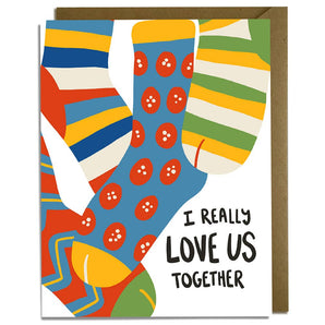 Love Us Socks Card