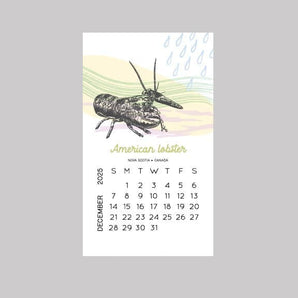 2025 Marine Animals of Canada Letterpress Desktop Calendar