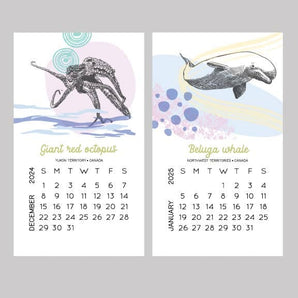 2025 Marine Animals of Canada Letterpress Desktop Calendar