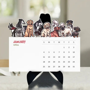 2026 Dog Die Cut Desk Calendar By Design Corner