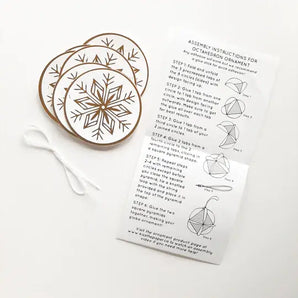 Globe Ornament Kit - Gold Foil & White Snowflake