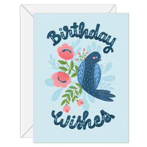 Bird Folk Art Birthday Card