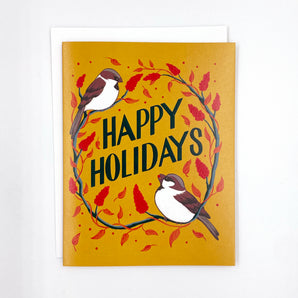 Holiday Sparrows Card