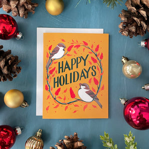 Holiday Sparrows Card