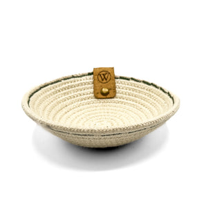 Dash Pattern Ring Bowl - Cream & Sage Green