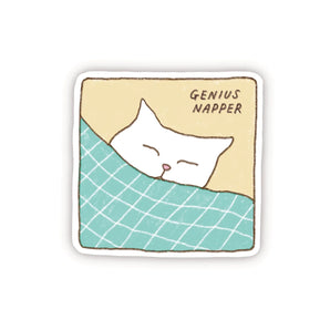 Genius Napper Cat Sticker