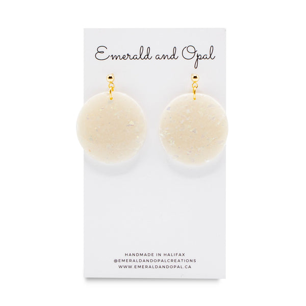 Opal Circles Dangle Earrings By Emerald
