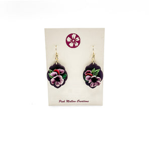 Plum Poppy Dangle Earrings