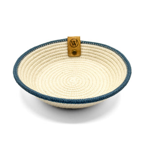 Woven Rope Trinket Bowl Cream with Coloured Trim (various colours)