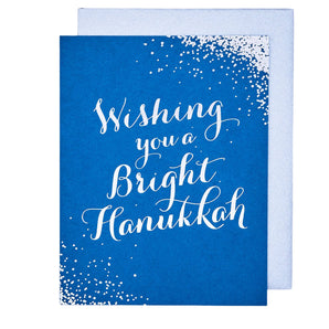 Bright Hanukkah Holiday Foil Card