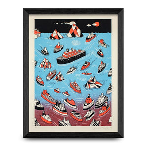 Animal Boats 12x16 Print (various colours) By Floating
