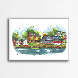 Annapolis Royal Waterfront 8x10 Print By Downtown Sketcher