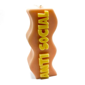 Anti Social Soy Wax Candle (various colours) By Bizarre