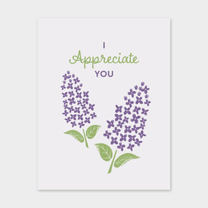 Appreciate You Lilac Card 5 Pack By Inkwell Originals