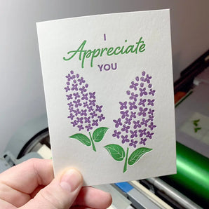 Appreciate You Lilac Card LP By Inkwell Originals