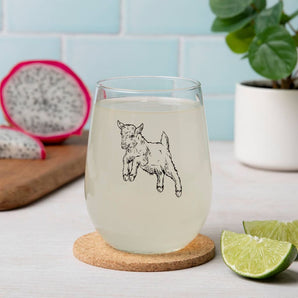 Baby Goat Stemless Wine Glass By Counter Couture