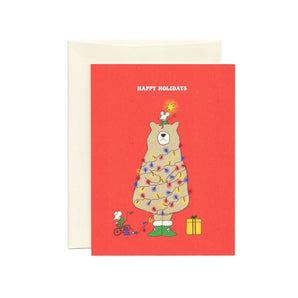 Bear in Red Holiday Card By foonie