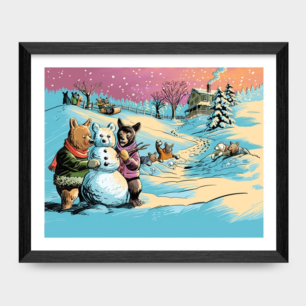 Bear Snow Games 8x10 Print By Nyco Rudolph