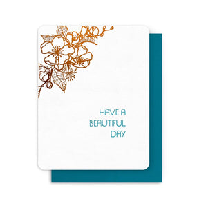 Beautiful Day Blossom Foil Card By Arquoise Press