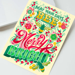 Bee Merry & Bright Holiday Card By To From Gift Co.
