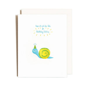 Belated Birthday Snail Card By Homework Letterpress