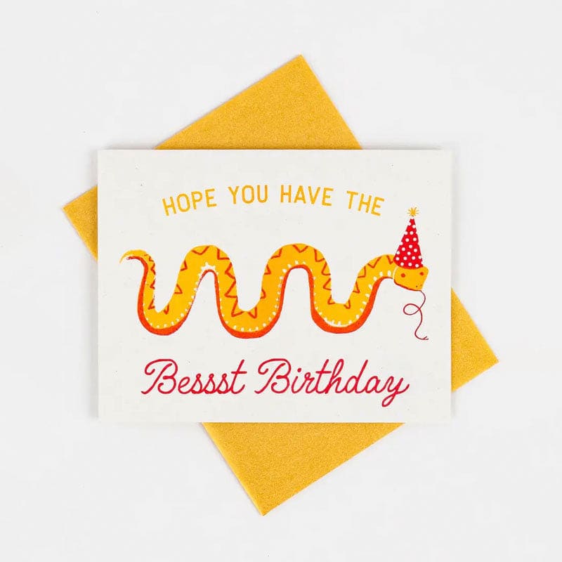Bessst Birthday Snake Card By Bromstad Printing Co.