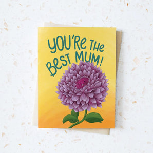 Best Mum Chrysanthemum Card By Hop & Flop