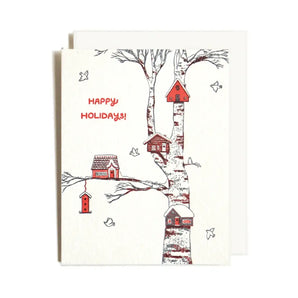 Birdhouse Holiday Card By Homework Letterpress